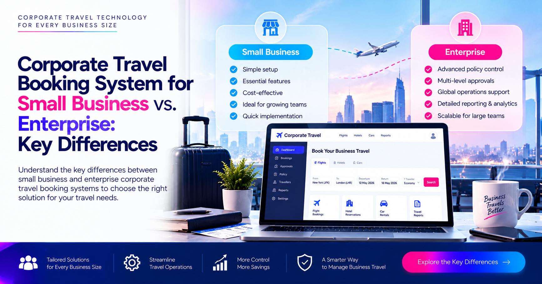 Corporate Travel Booking System for Small Business vs. Enterprise: Key Differences